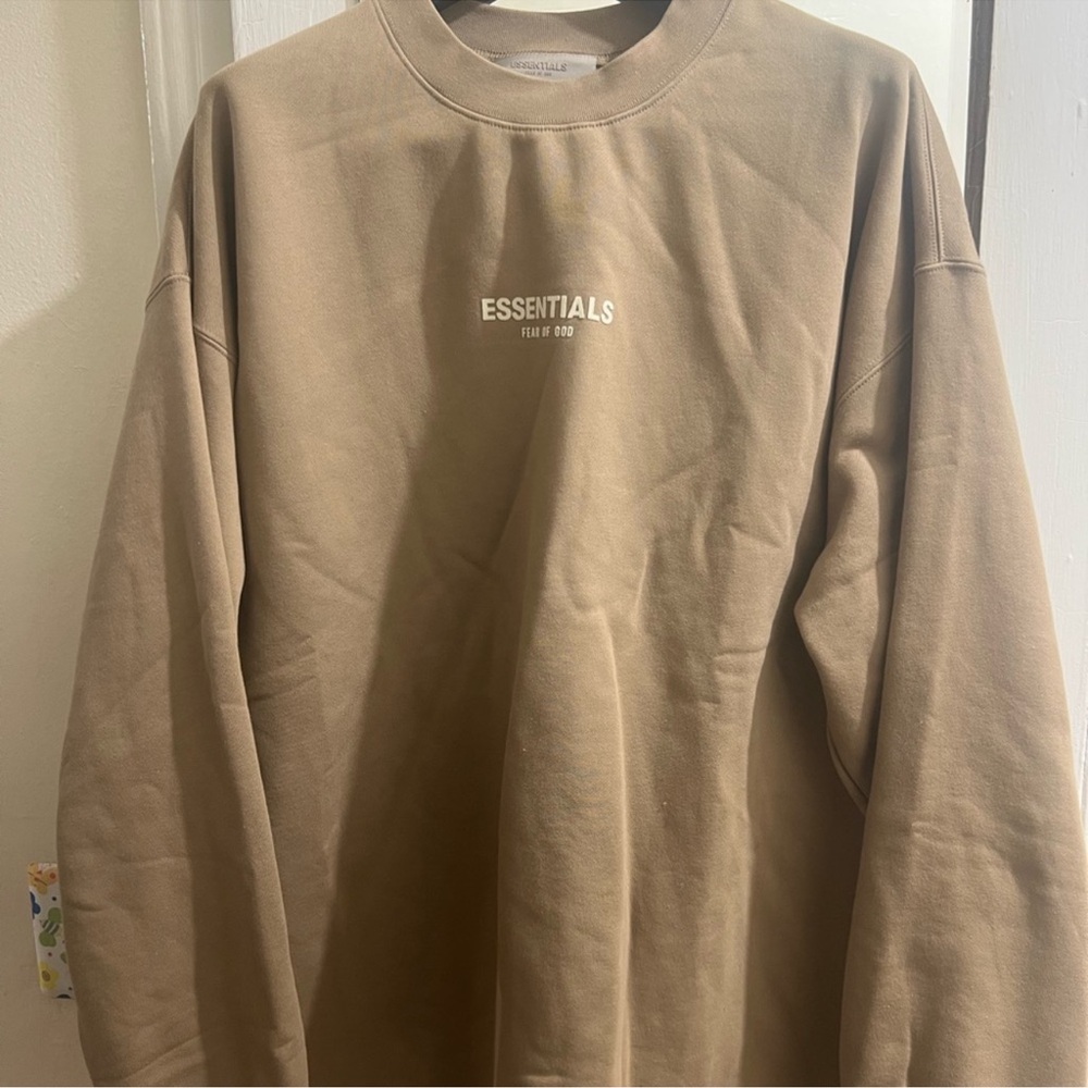 Essentials Beige Crewneck Sweatshirt